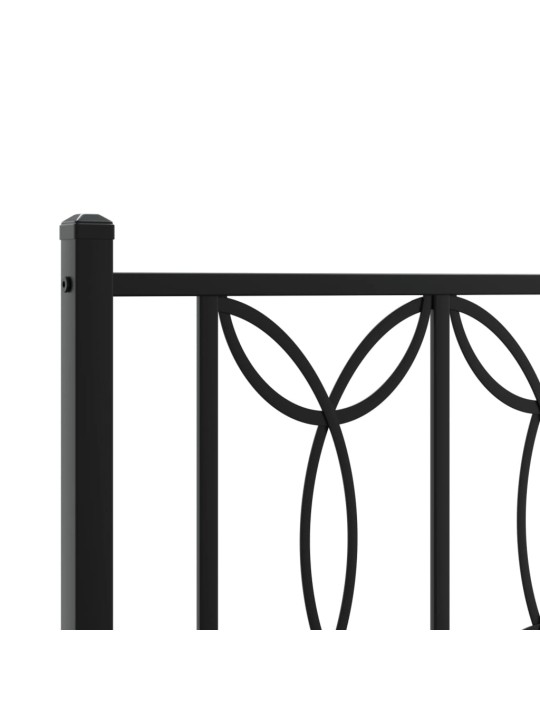 Metallinen sängynpääty musta 135 cm