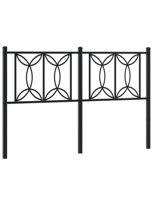 Metallinen sängynpääty musta 140 cm