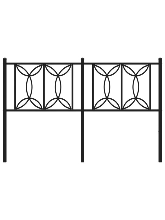 Metallinen sängynpääty musta 140 cm