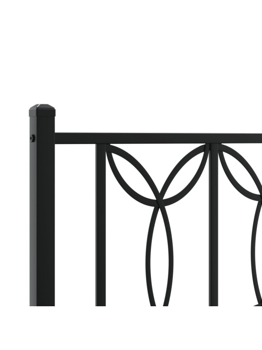 Metallinen sängynpääty musta 140 cm