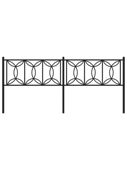 Metallinen sängynpääty musta 193 cm