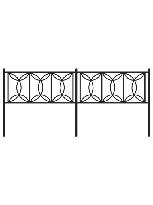 Metallinen sängynpääty musta 200 cm