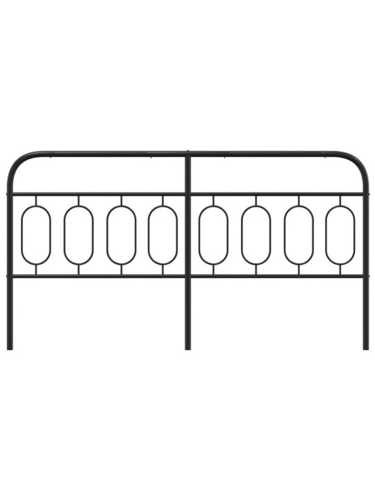 Metallinen sängynpääty musta 183 cm