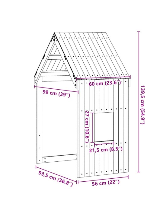 Lastensängyn katos 60x99x139,5 cm täysi mänty