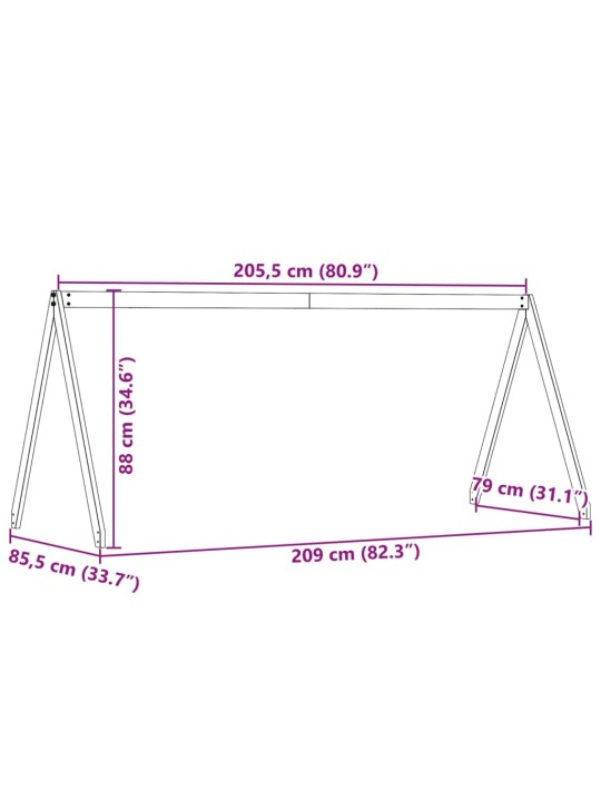 Lastensängyn katos 209x85,5x88 cm täysi mänty