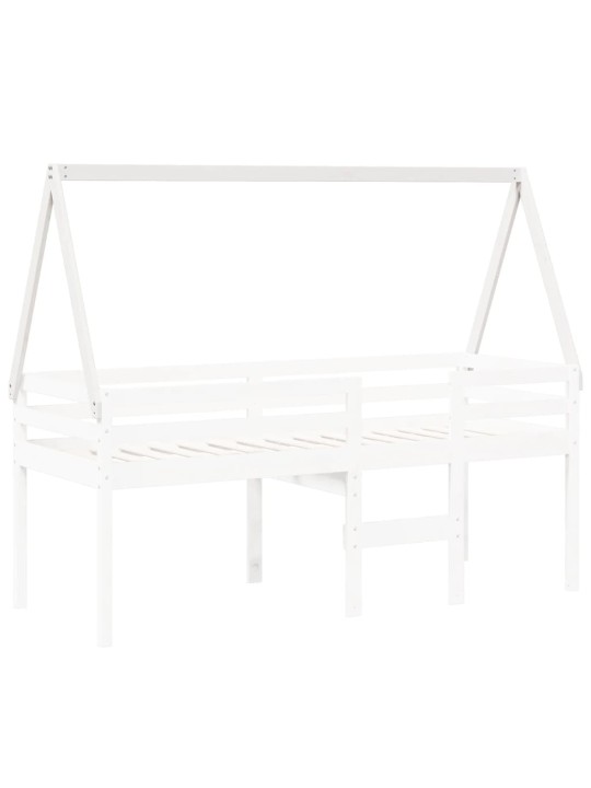 Lastensängyn katos valkoinen 199x95,5x88 cm täysi mänty