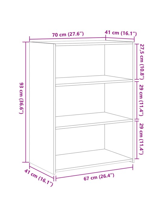 Senkki musta 70x41x93 cm tekninen puu