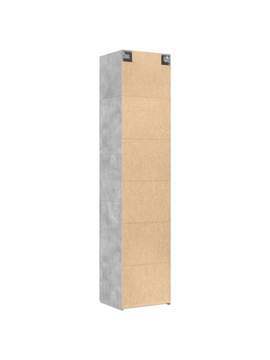 Säilytyskaappi kapea betoninharmaa 50x42,5x225 cm tekninen puu