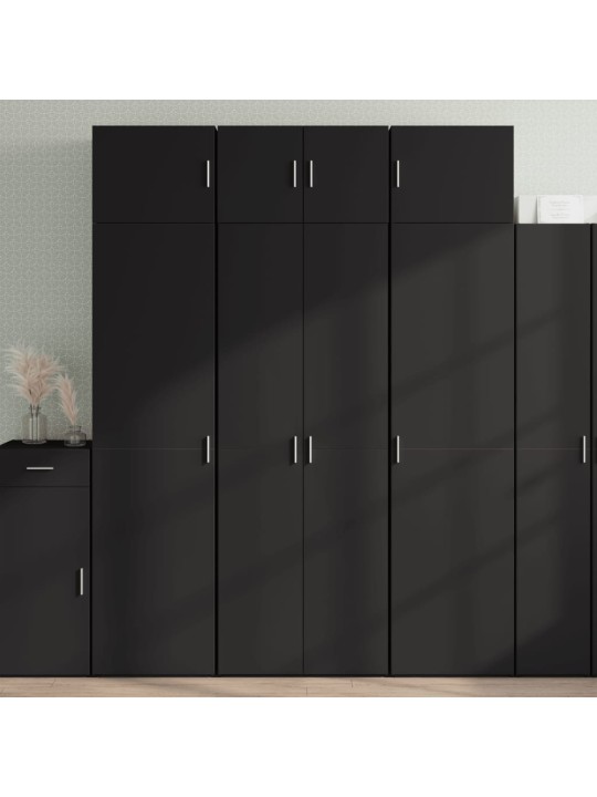 Säilytyskaappi musta 70x42,5x225 cm tekninen puu