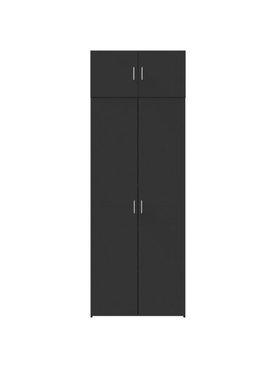 Säilytyskaappi musta 80x42,5x225 cm tekninen puu