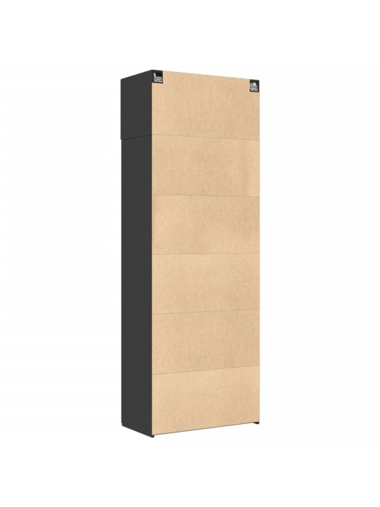 Säilytyskaappi musta 80x42,5x225 cm tekninen puu