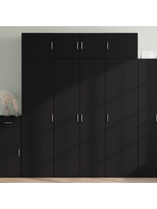 Säilytyskaappi musta 80x42,5x225 cm tekninen puu