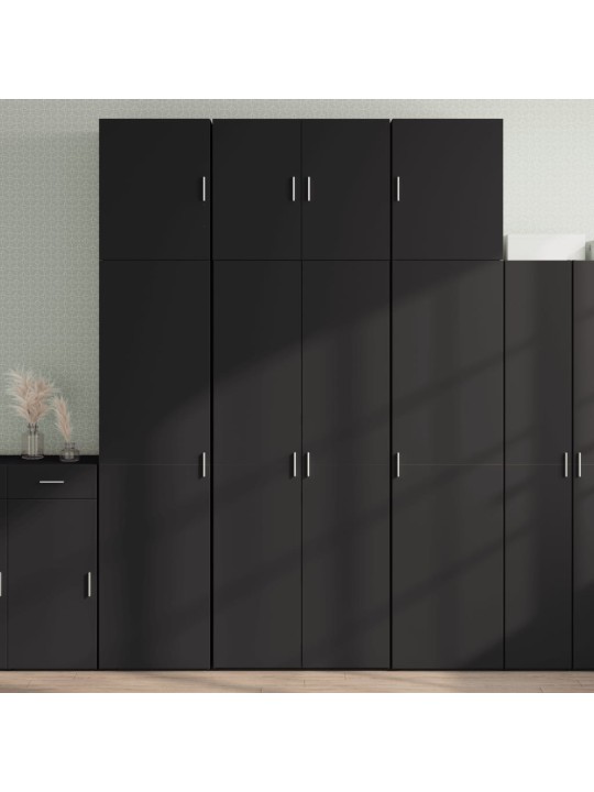 Kaappi musta 80x42,5x249 cm tekninen puu