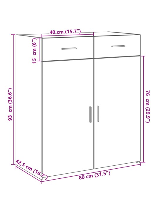 Senkki betoninharmaa 80x42,5x93 cm tekninen puu