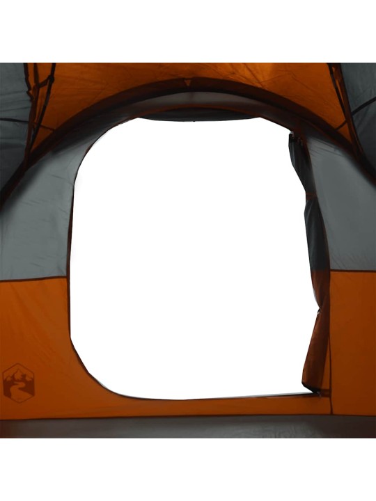 Perheteltta tunneli 6 henkilölle harmaa ja oranssi vedenkestävä