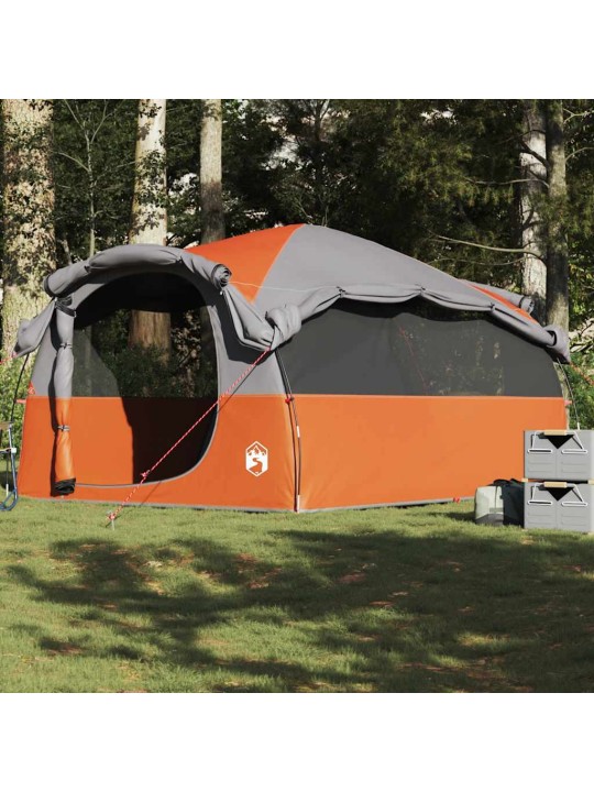 Perheteltta tunneli 6 henkilölle harmaa ja oranssi vedenkestävä