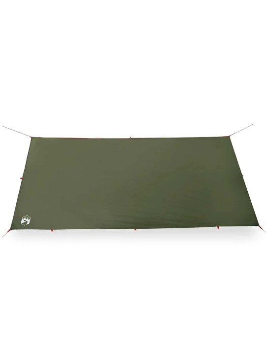 Camping tarp oliivinvihreä 406x306 cm vedenpitävä