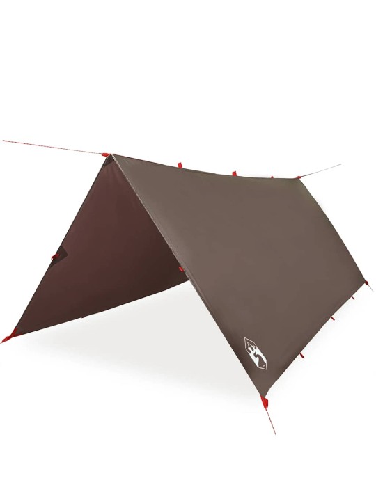 Camping tarp ruskea 406x306 cm vedenpitävä