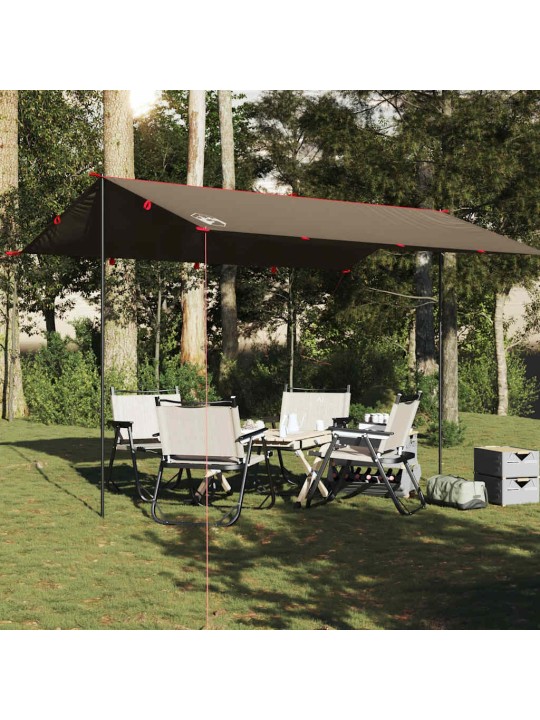 Camping tarp ruskea 406x306 cm vedenpitävä
