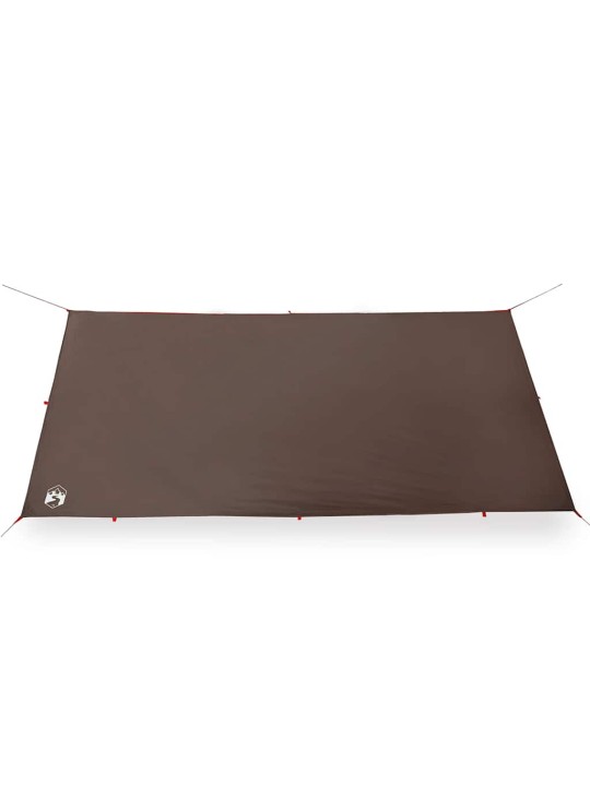 Camping tarp ruskea 406x306 cm vedenpitävä