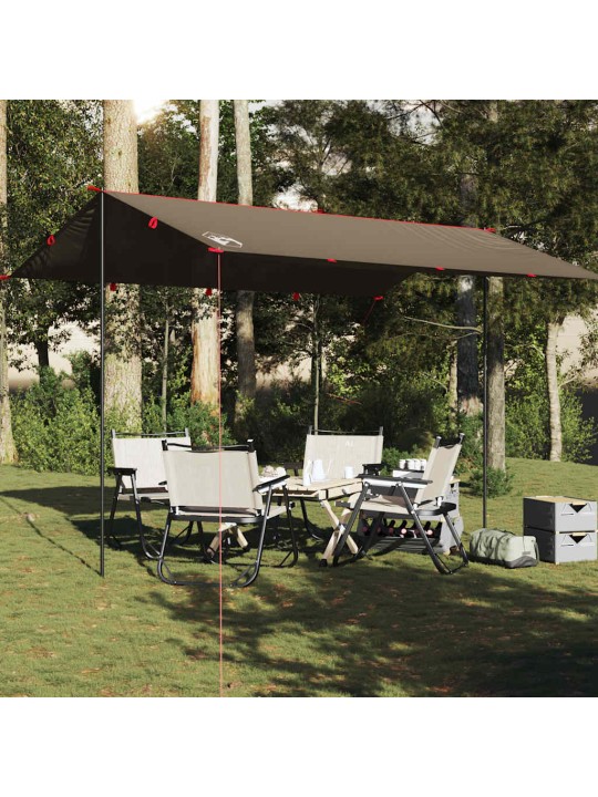 Camping tarp ruskea 406x306 cm vedenpitävä