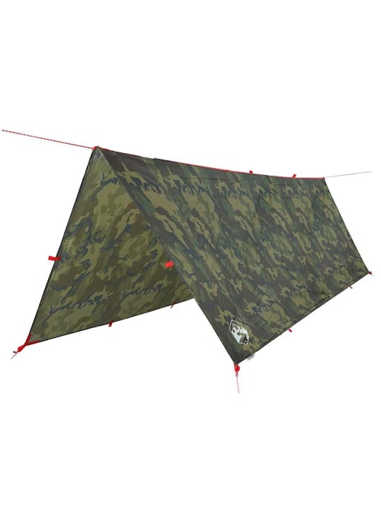 Camping tarp camouflage 406x306 cm vedenpitävä