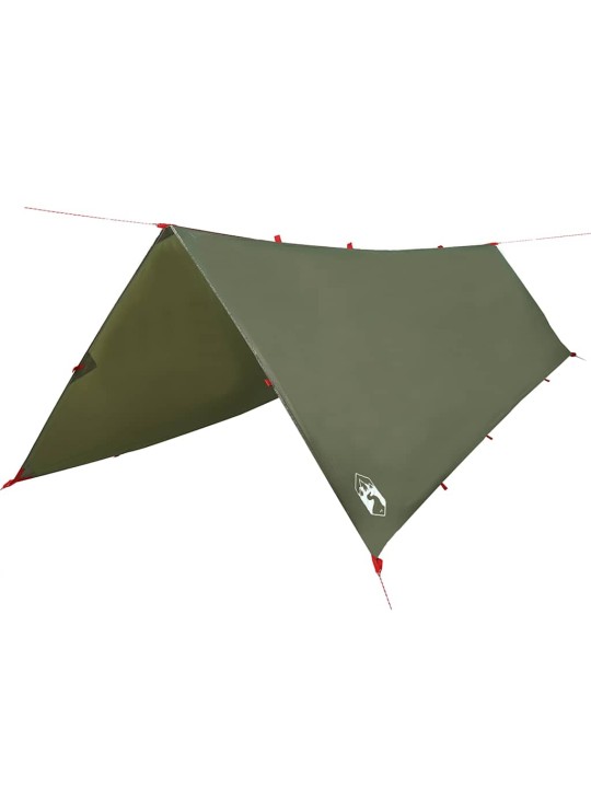 Camping tarp oliivinvihreä 506x306 cm vedenpitävä