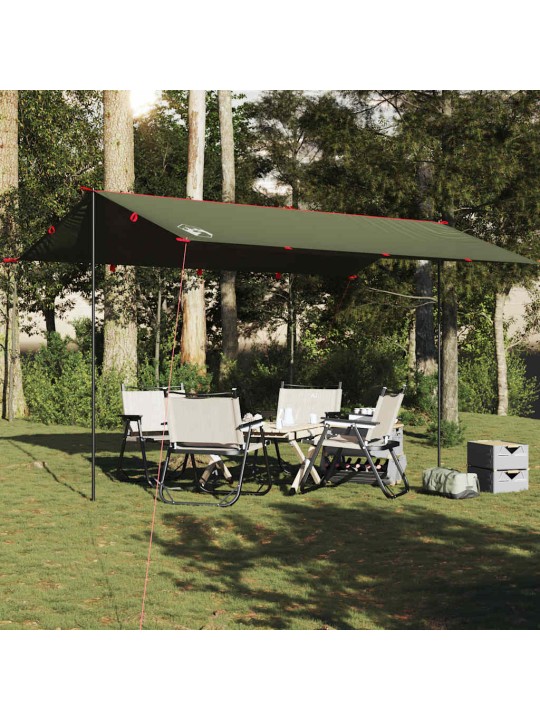 Camping tarp oliivinvihreä 506x306 cm vedenpitävä