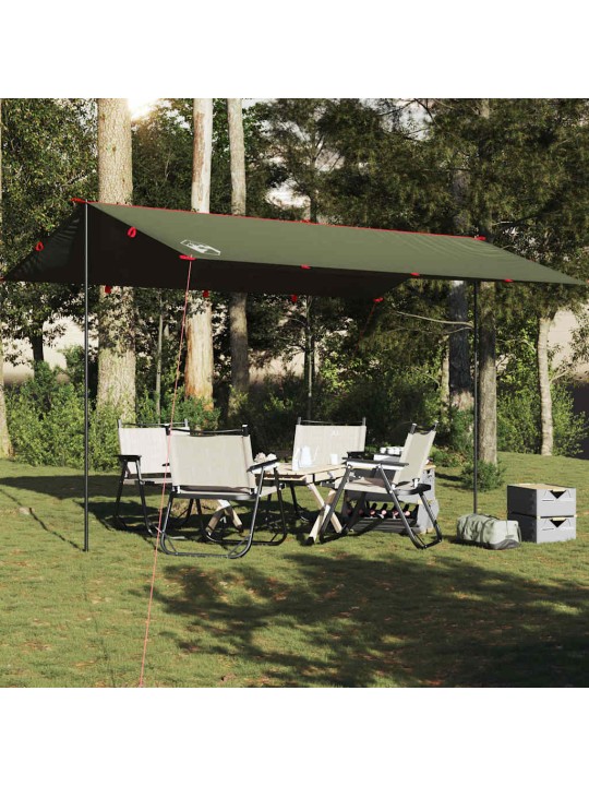 Camping tarp oliivinvihreä 506x306 cm vedenpitävä