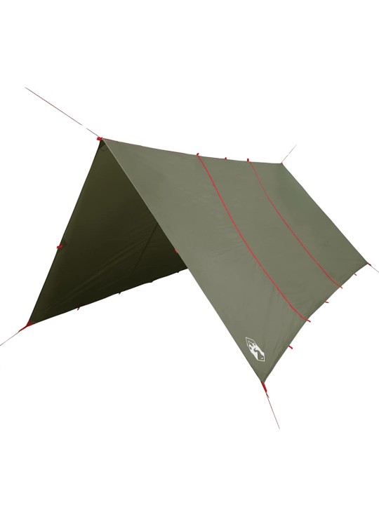 Camping tarp oliivinvihreä 451x420 cm vedenpitävä