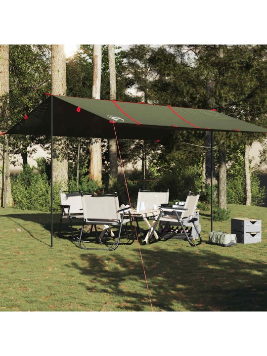 Camping tarp oliivinvihreä 451x420 cm vedenpitävä