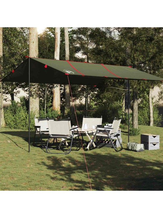 Camping tarp oliivinvihreä 451x420 cm vedenpitävä