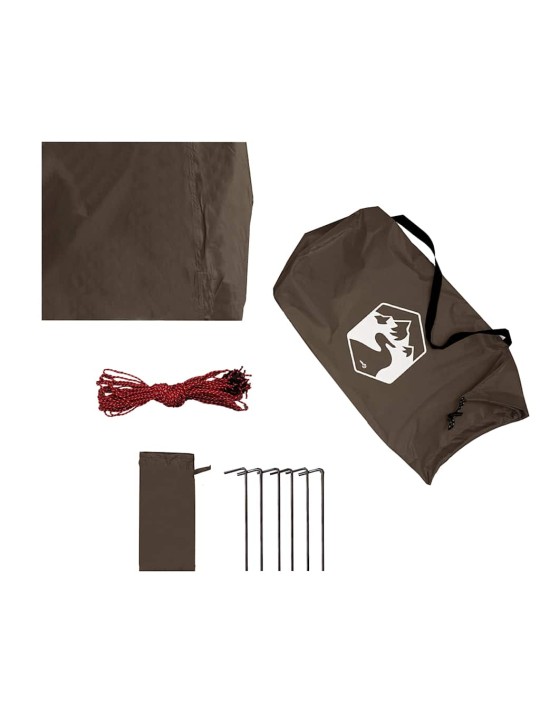 Camping tarp ruskea 451x420 cm vedenpitävä