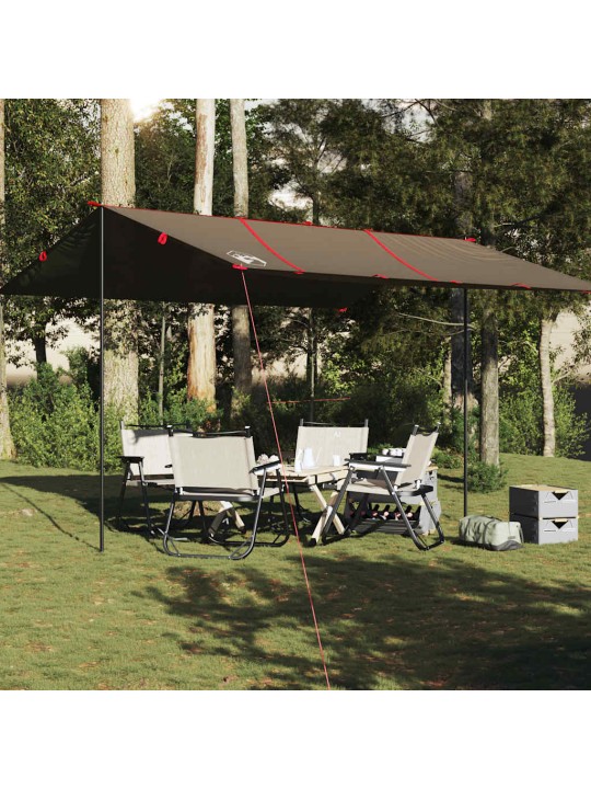Camping tarp ruskea 451x420 cm vedenpitävä