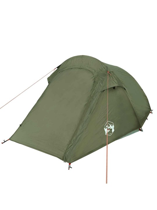 Camping teltta tunneli 2-hengen oliivinvihreä vedenpitävä