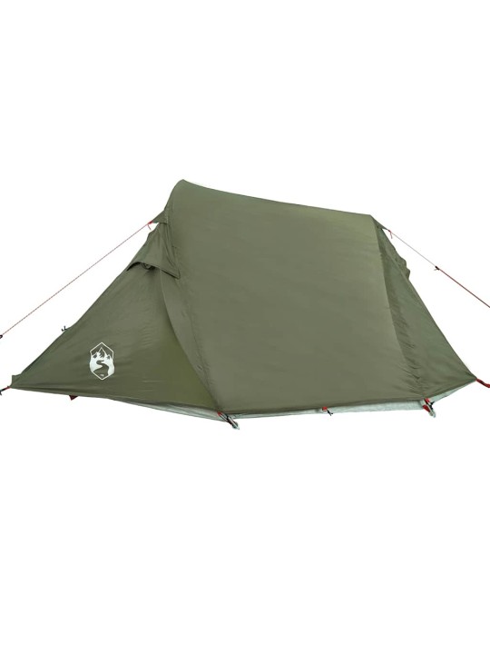 Camping teltta tunneli 2-hengen oliivinvihreä vedenpitävä