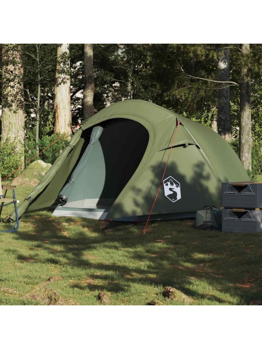 Camping teltta tunneli 2-hengen oliivinvihreä vedenpitävä