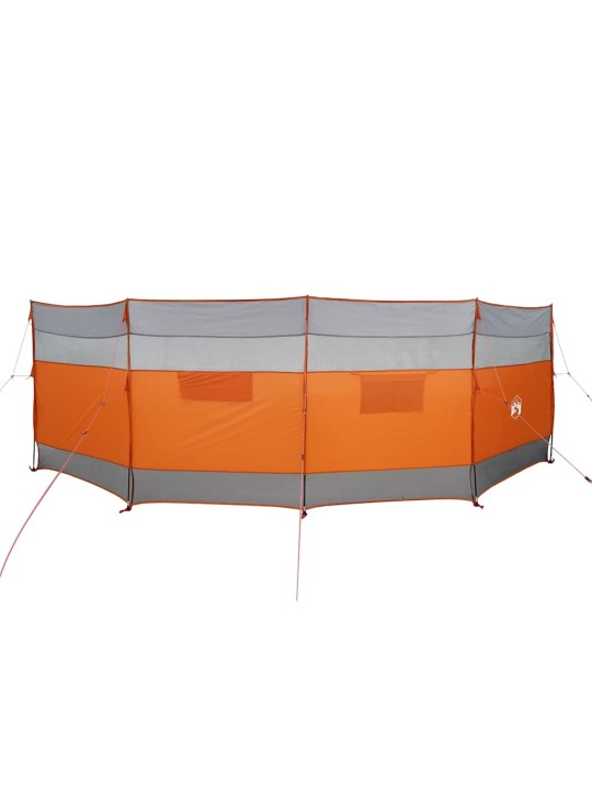Camping Windbreak Harmaa ja oranssi 510x153 cm Vedenpitävä