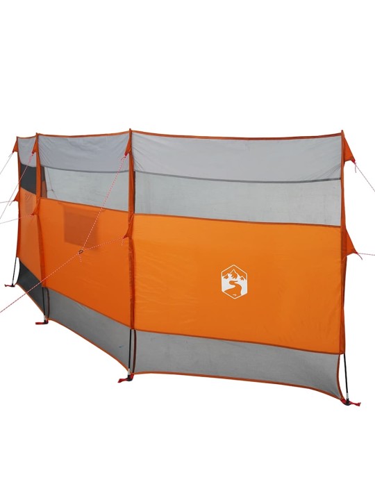 Camping Windbreak Harmaa ja oranssi 510x153 cm Vedenpitävä