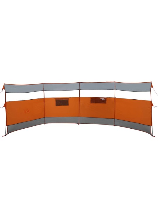 Camping Windbreak Harmaa ja oranssi 510x153 cm Vedenpitävä