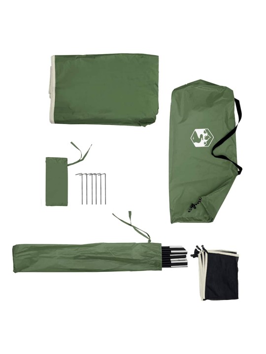 Camping Windbreak Green 344x120 cm Vedenpitävä