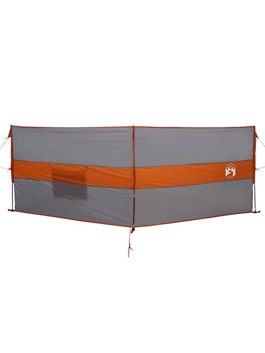 Camping Windbreak Harmaa ja oranssi 344x120 cm Vedenpitävä