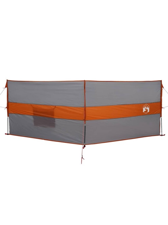 Camping Windbreak Harmaa ja oranssi 344x120 cm Vedenpitävä