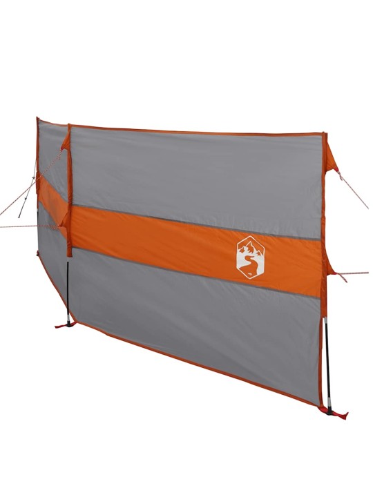 Camping Windbreak Harmaa ja oranssi 344x120 cm Vedenpitävä