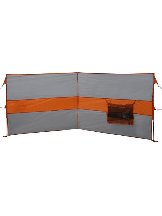 Camping Windbreak Harmaa ja oranssi 344x120 cm Vedenpitävä