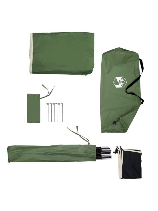 Camping Windbreak Green 490x123 cm Vedenpitävä