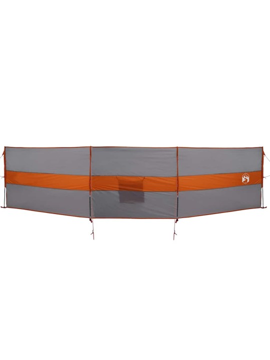 Camping Windbreak Harmaa ja oranssi 490x123 cm Vedenpitävä