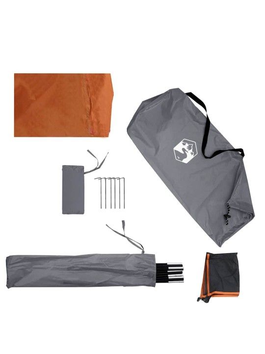Camping Windbreak Harmaa ja oranssi 490x123 cm Vedenpitävä