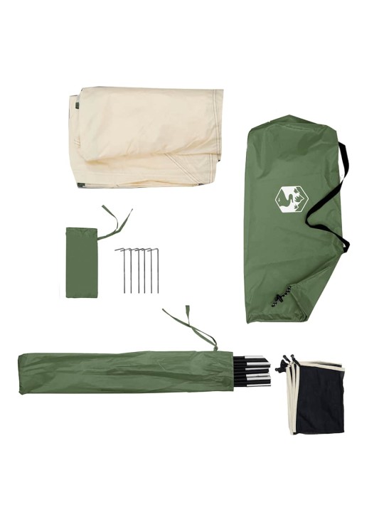 Camping Windbreak Green 340x130 cm Vedenpitävä