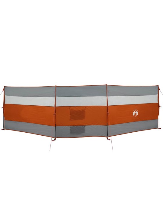 Camping Windbreak Harmaa ja oranssi 508x130 cm Vedenpitävä